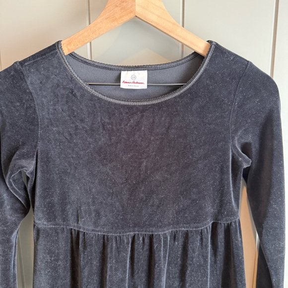Hanna Andersson Girls Black Velvet Tiered Dress Size 130 / 8 - Picture 4 of 10